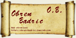 Obren Badrić vizit kartica